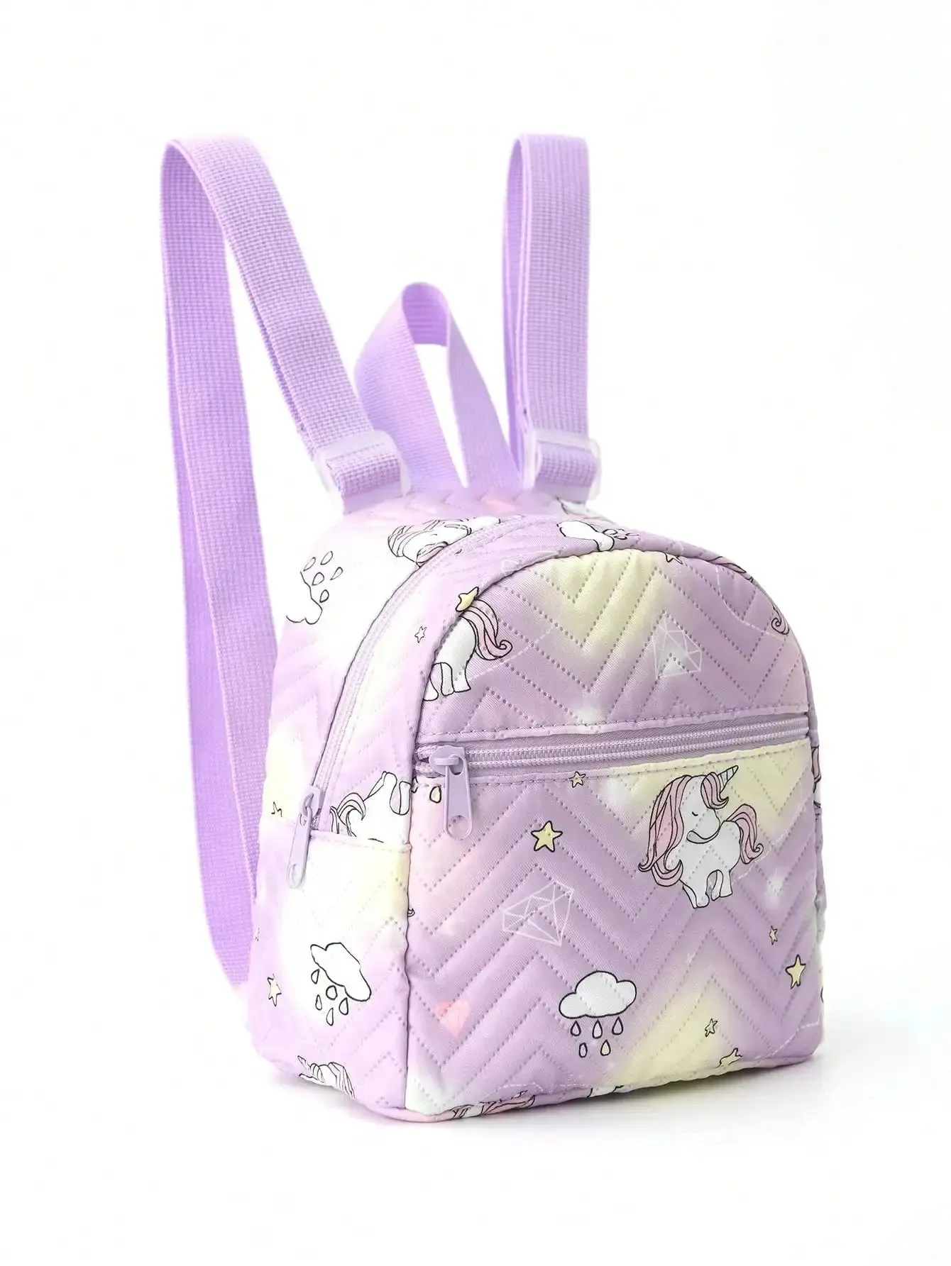 1 Pc Cute Cartoon Unicorn Diamond Print Kids Backpack Handbag For Girls, Students, Outdoor Travel, School, Holiday Gifts