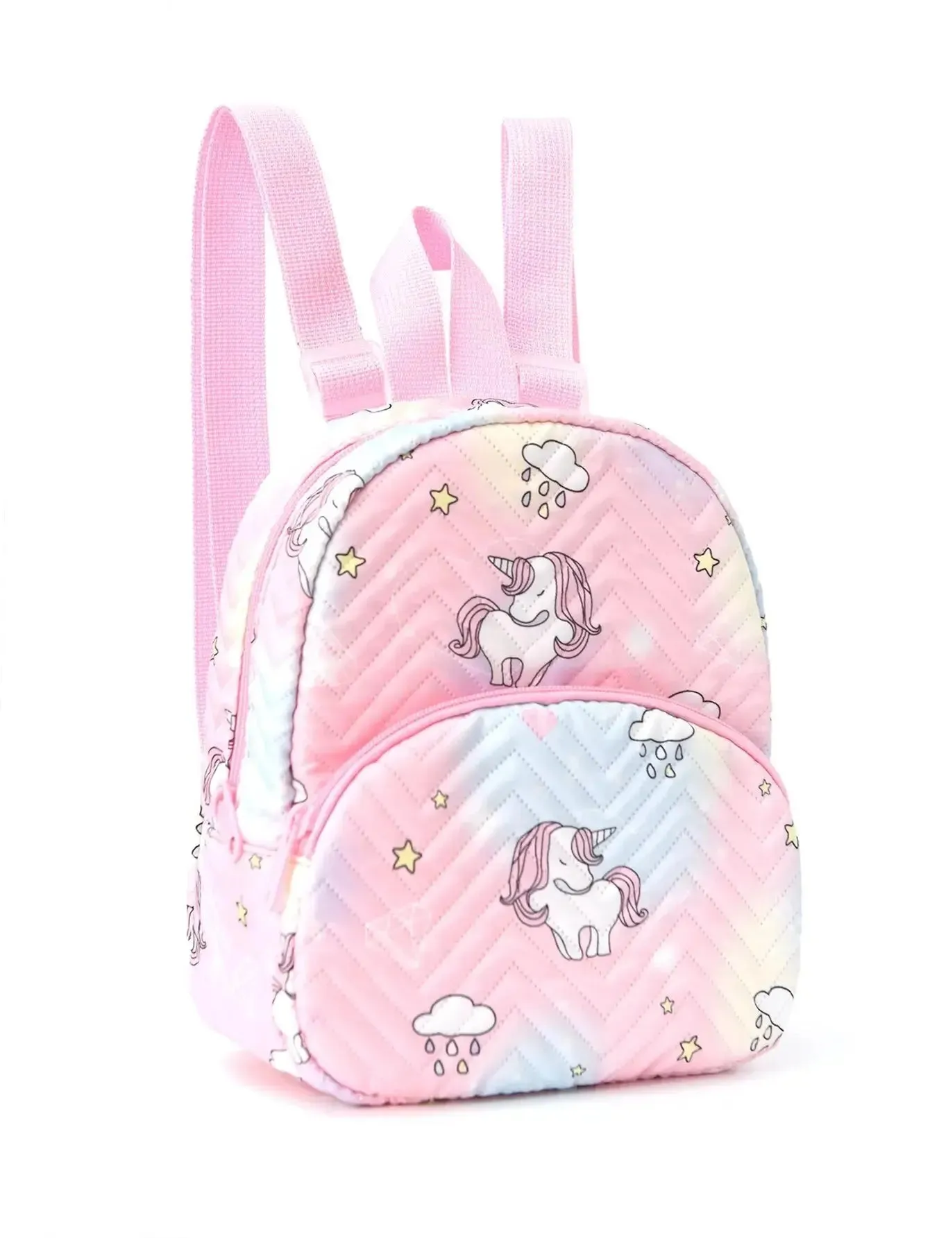 1 Pc Cute Cartoon Unicorn Diamond Print Kids Backpack Handbag For Girls, Students, Outdoor Travel, School, Holiday Gifts