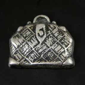 39mm Clutch Bag/Doctors Bag, Antique Silver Flatback, pack of 2