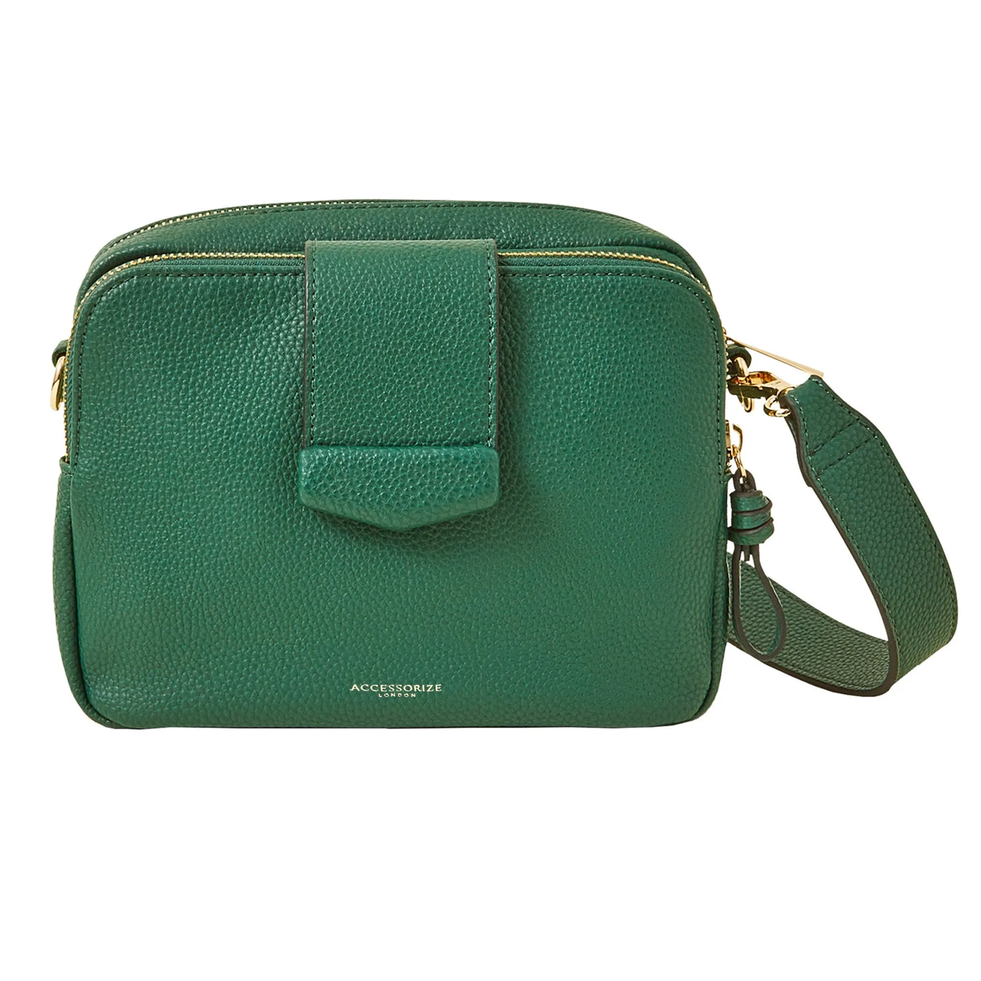 Accessorize London Women's Green Functional Cross-Body Bag Black
