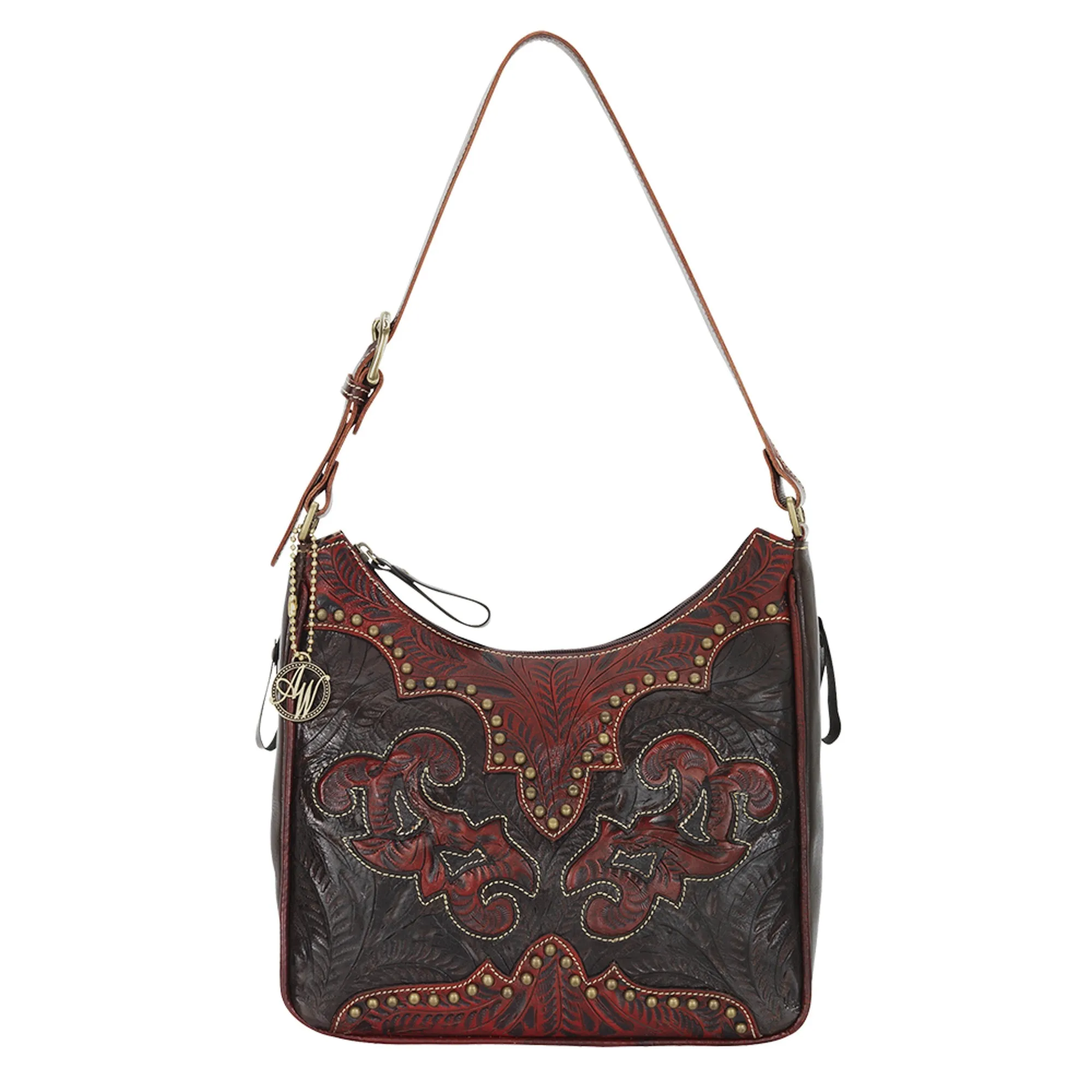 American West Annie's Secret Collection Chocolate Leather Shoulder Bag