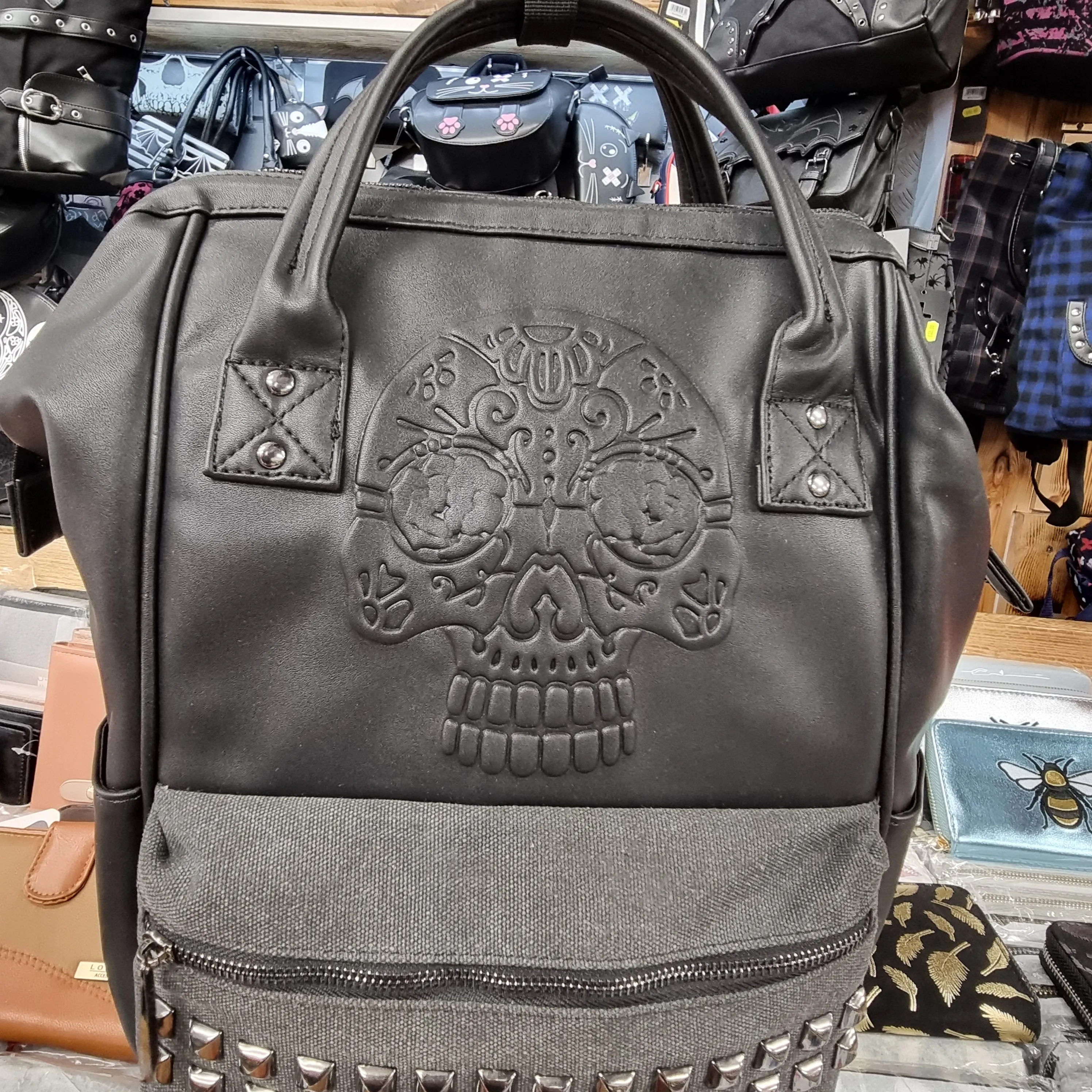Banned Alternative Androginy Sugar Skull Backpack