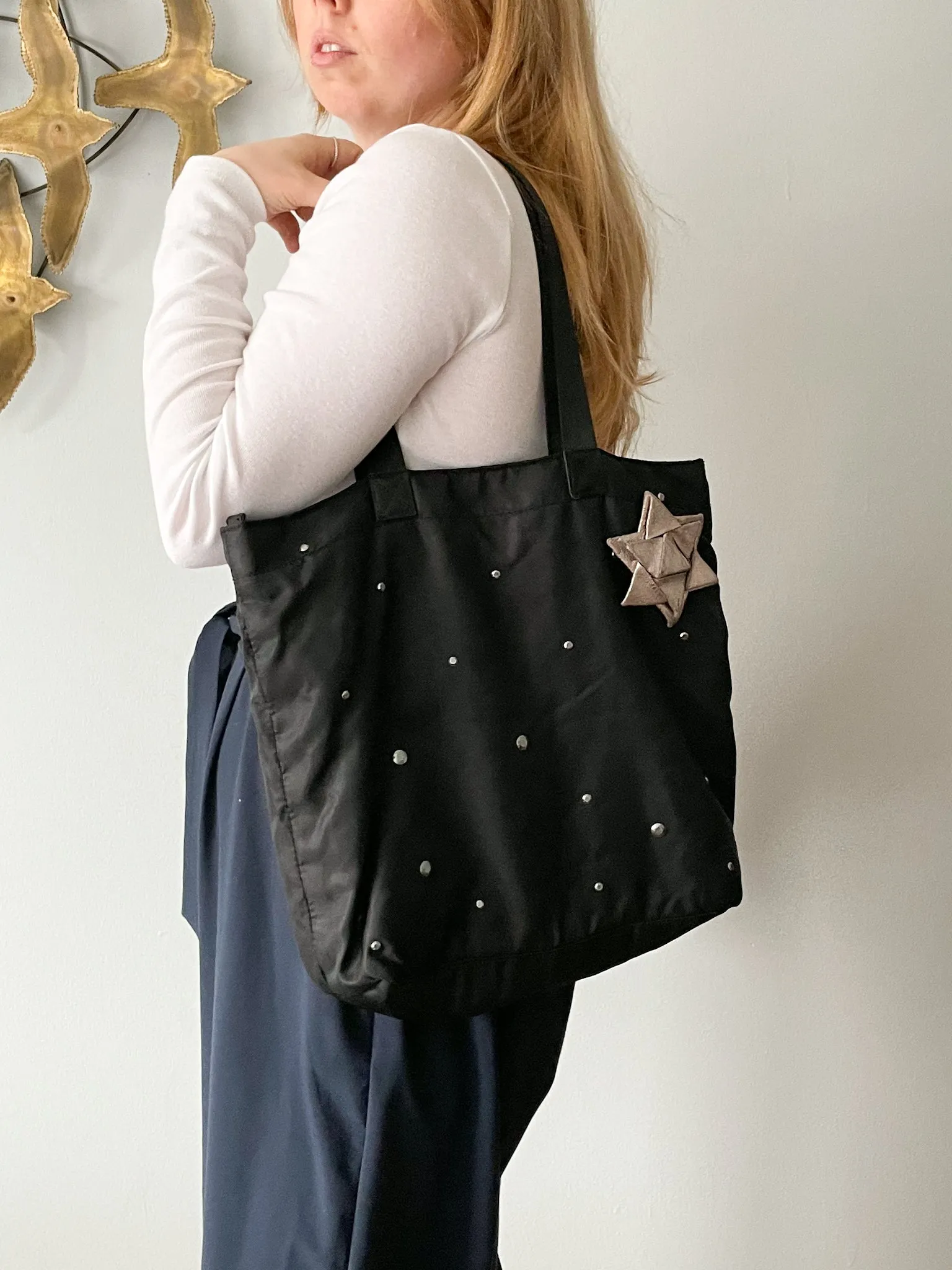 Bath and Body Works Black Zippered Tote Bag