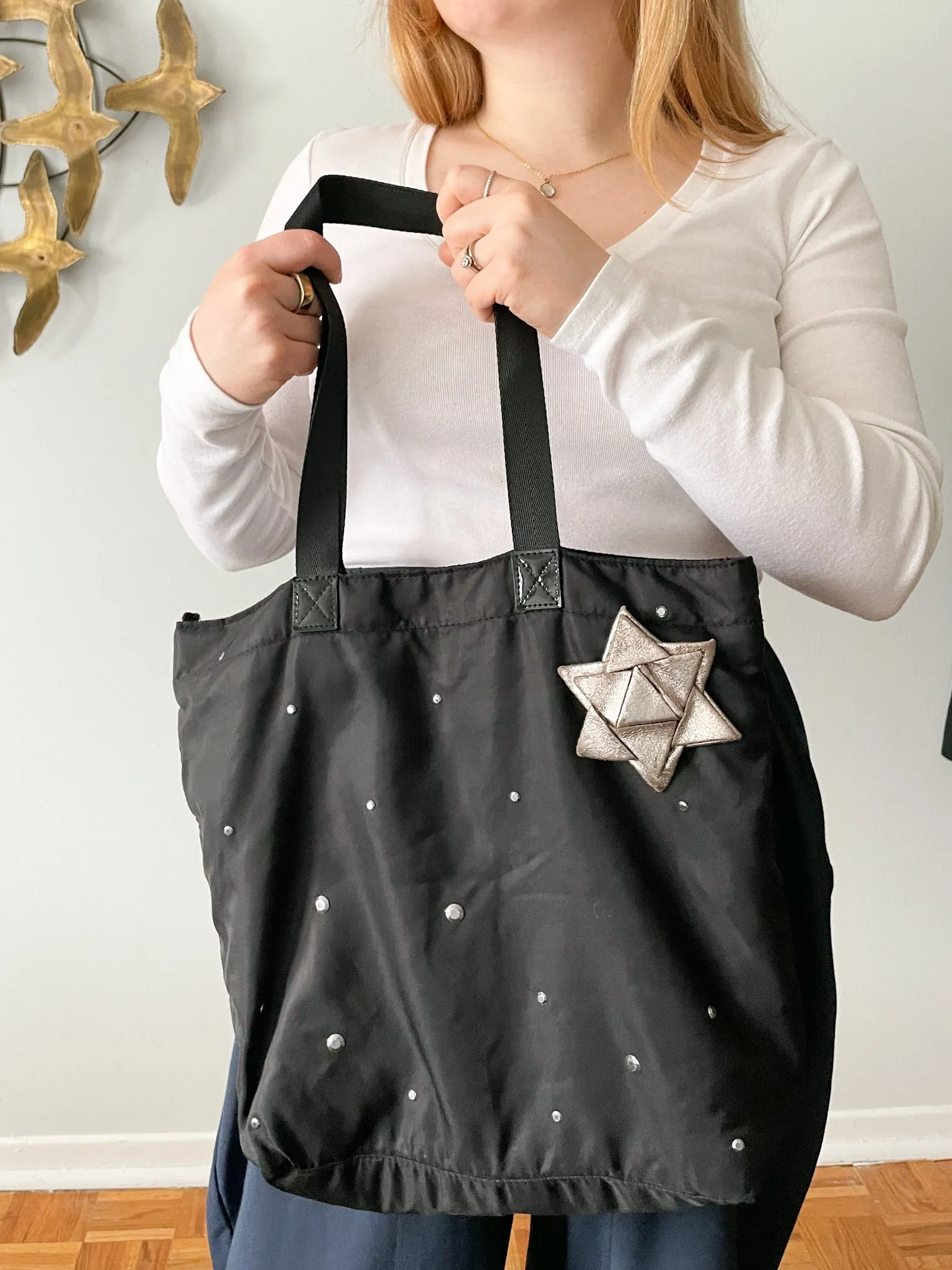 Bath and Body Works Black Zippered Tote Bag
