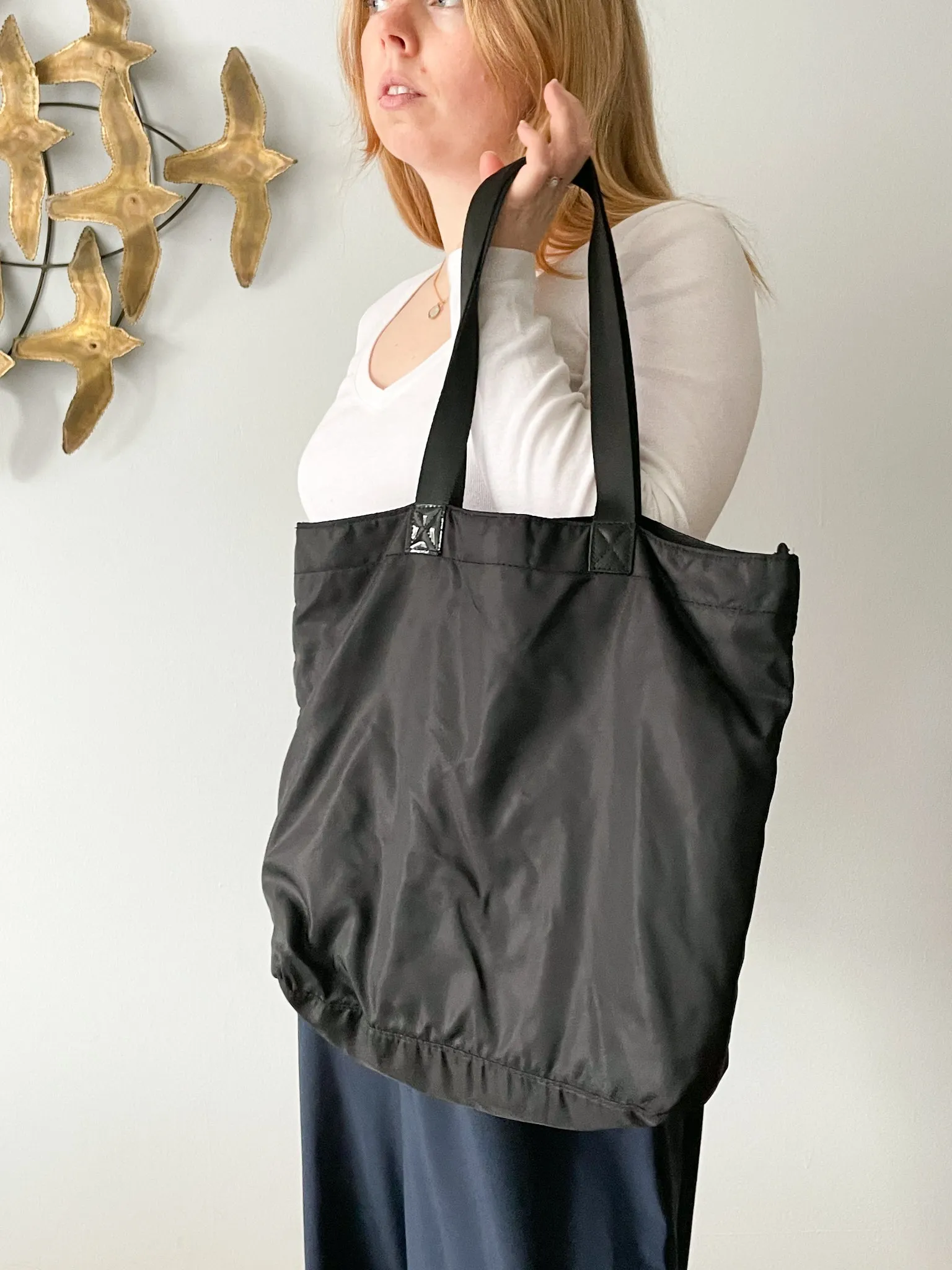 Bath and Body Works Black Zippered Tote Bag