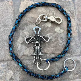 Cowboy Cross Wallet Chain - Black & Blue Daytona Deluxe - WC226D