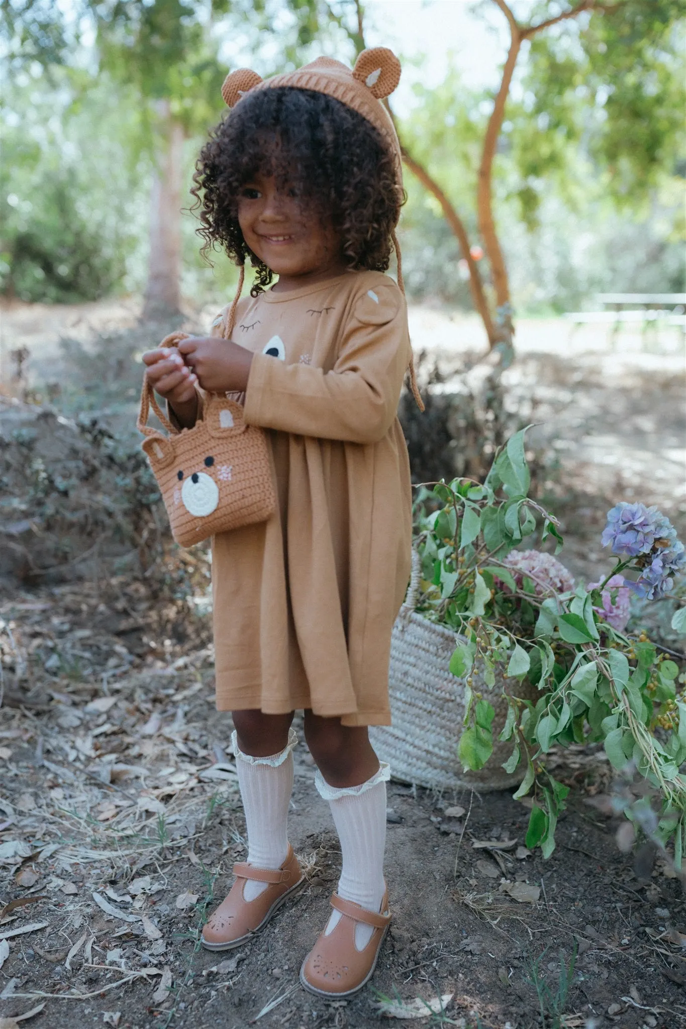 Crochet Bear Purse - Caramel