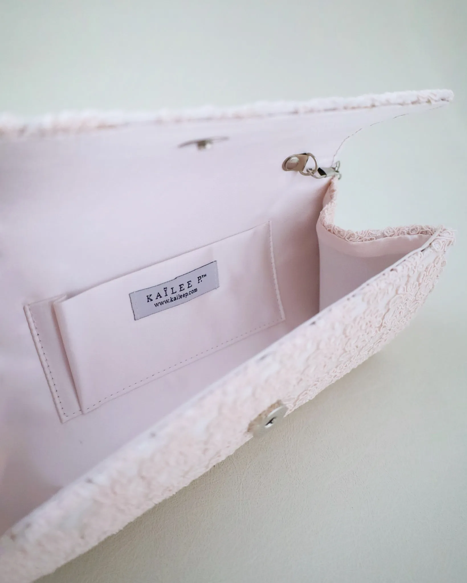 Crochet Wedding Clutch with Pearls Applique