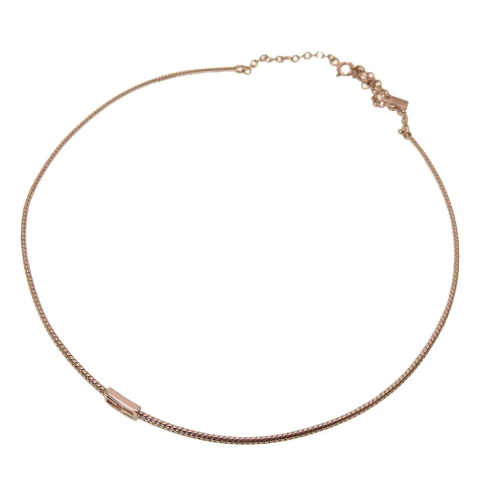 FENDI choker 8AG994 metal Pink gold FF Baguette