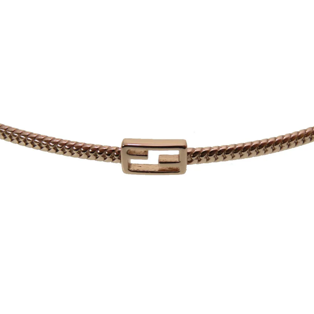 FENDI choker 8AG994 metal Pink gold FF Baguette