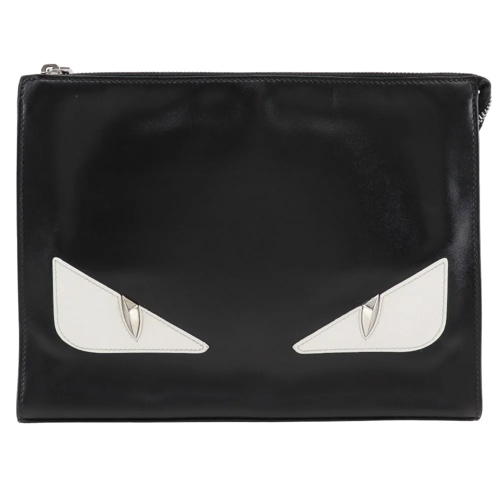 FENDI Clutch bag 7VA433 Calfskin black Bugs monster mens(Unisex) Used