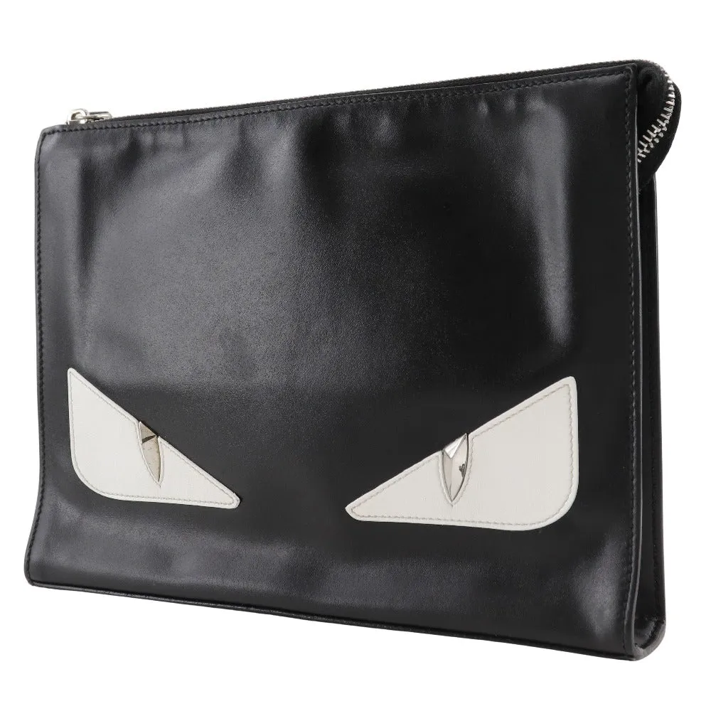 FENDI Clutch bag 7VA433 Calfskin black Bugs monster mens(Unisex) Used