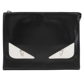 FENDI Clutch bag 7VA433 Calfskin black Bugs monster mens(Unisex) Used