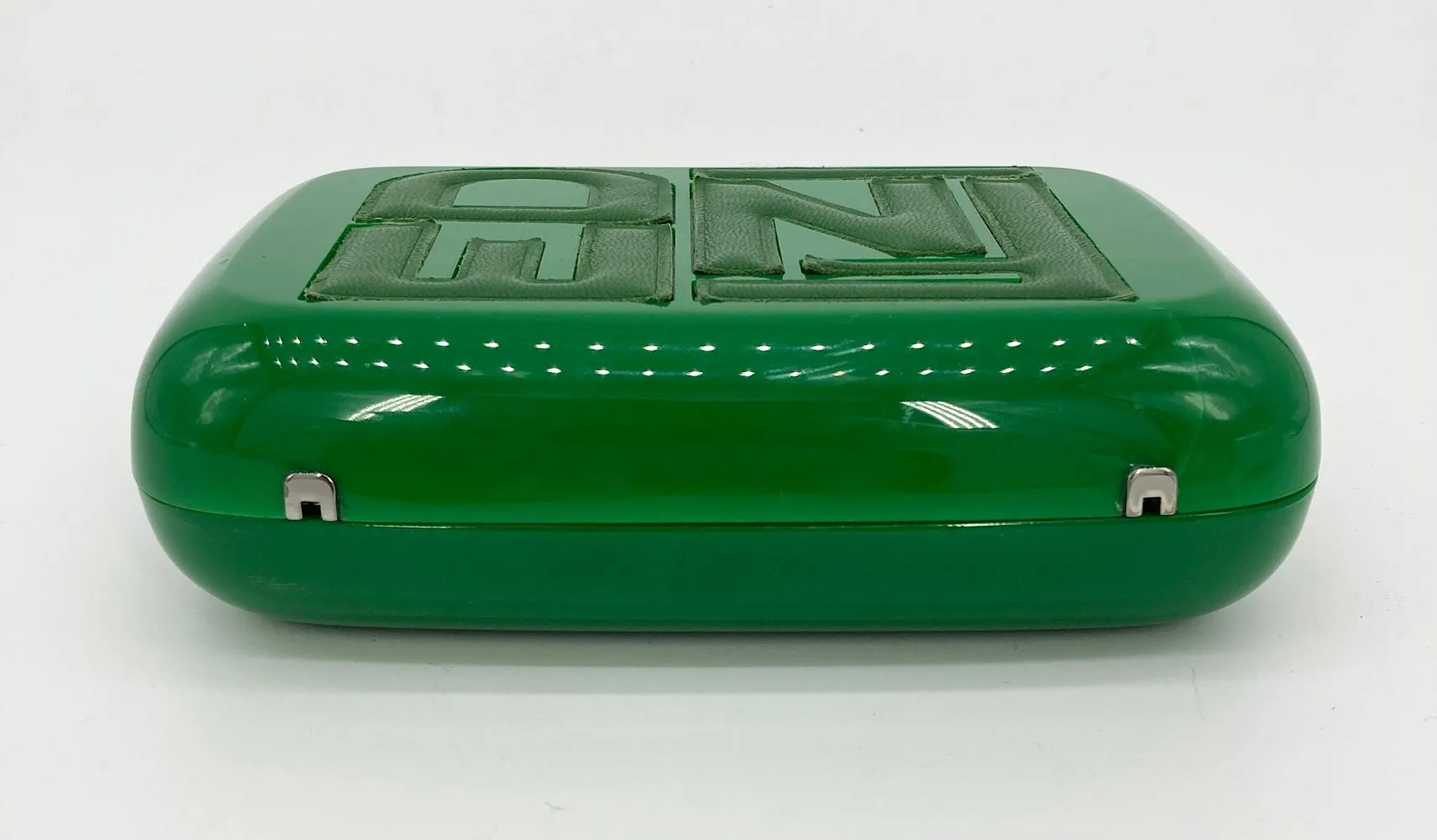 FENDI Green Logo Box Clutch