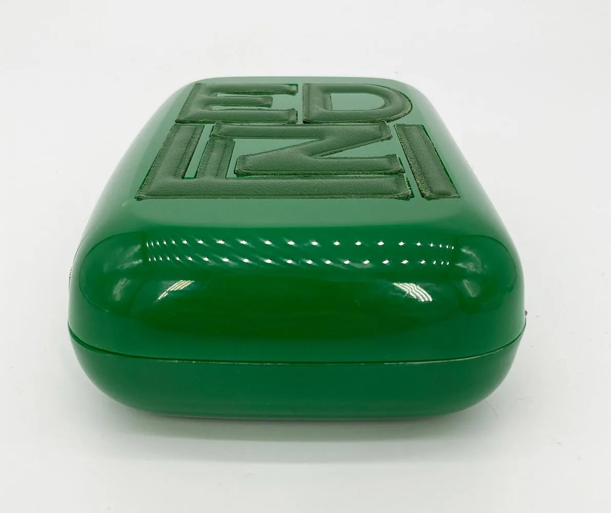 FENDI Green Logo Box Clutch