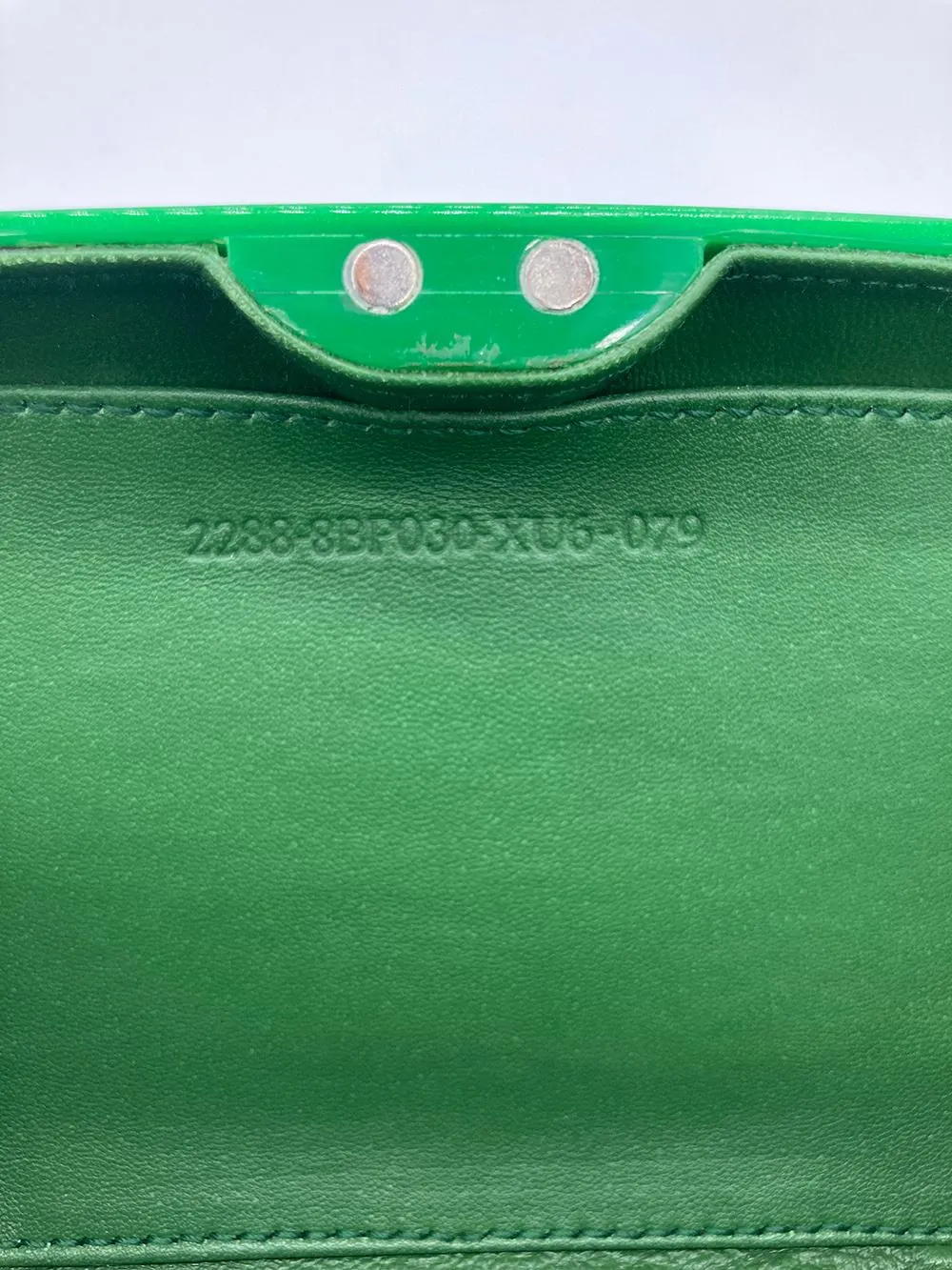 FENDI Green Logo Box Clutch
