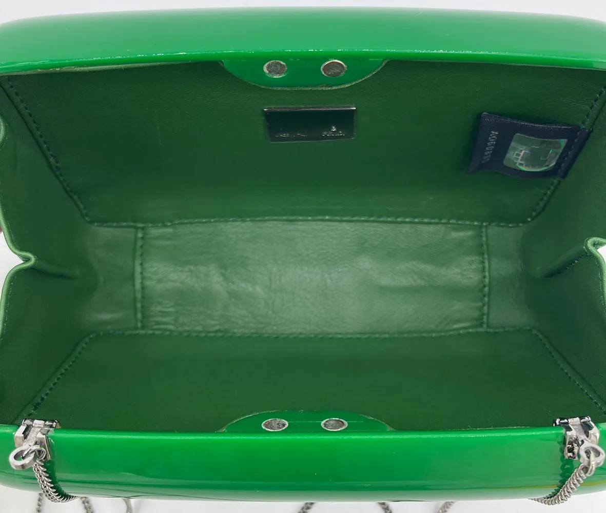 FENDI Green Logo Box Clutch