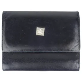Gianni Versace Vintage 1990's Black Medusa Tri-Fold Wallet