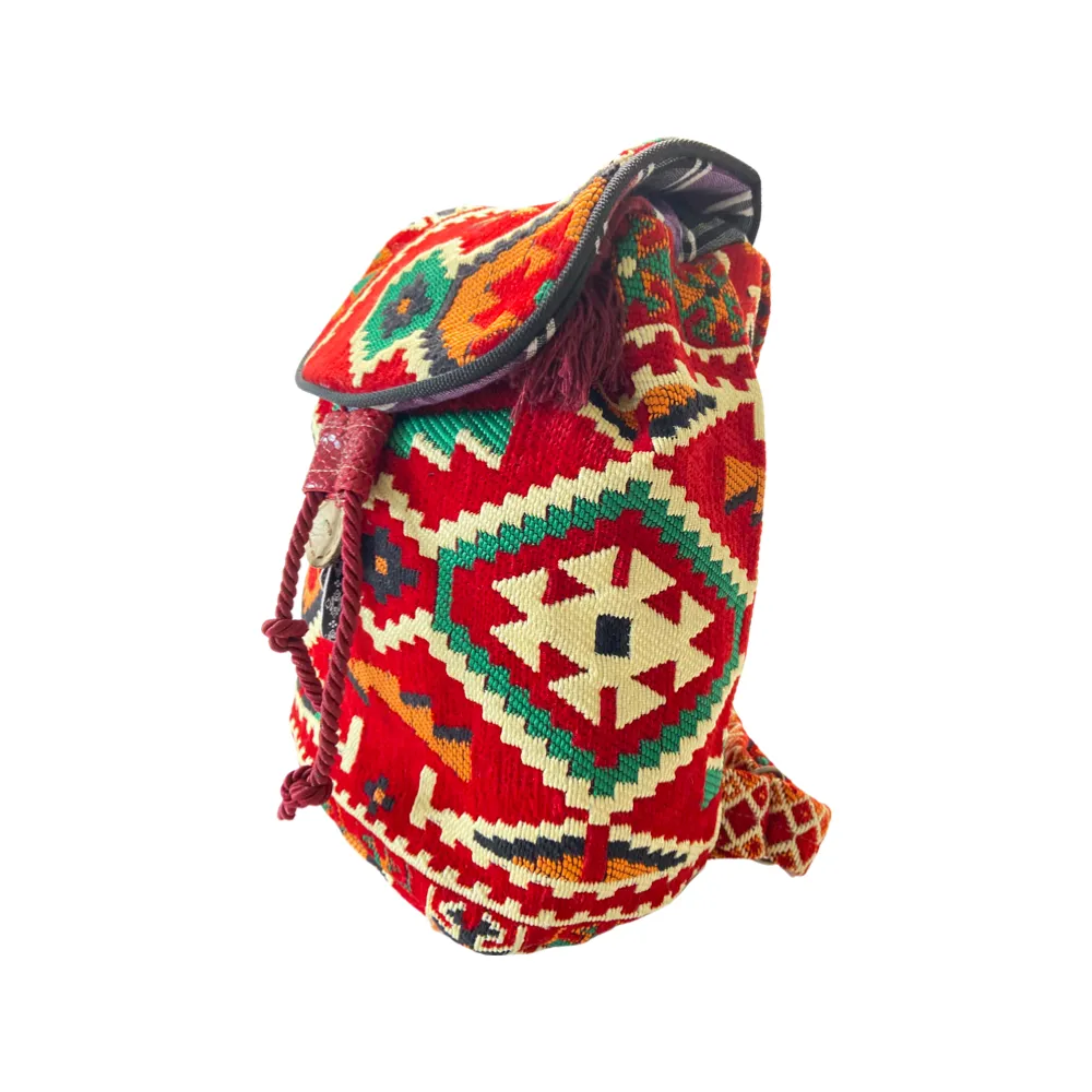 Kilim Hobo Backpack - Traditional Kilim Design Backpack - Ethnic Turkish Design Backpack