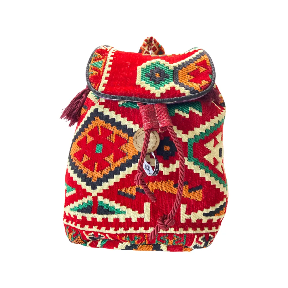 Kilim Hobo Backpack - Traditional Kilim Design Backpack - Ethnic Turkish Design Backpack