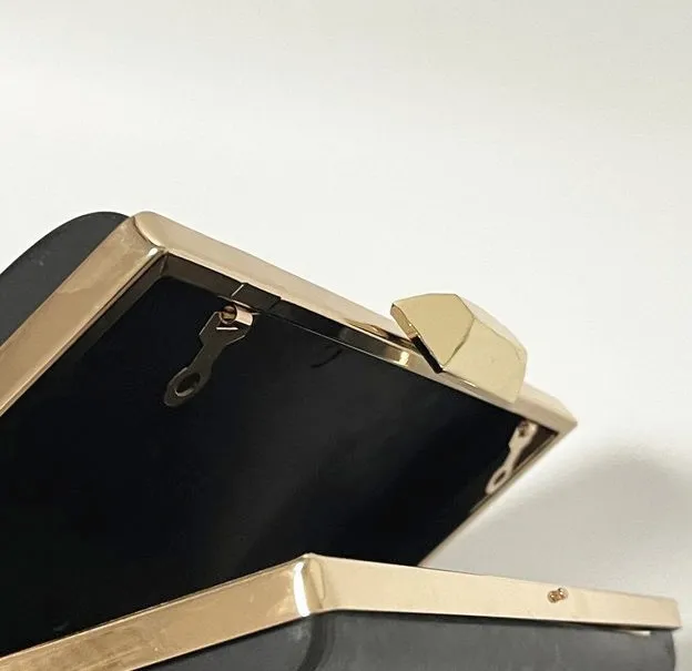 Light Gold Box Purse Frame Clutch Bag Glue-in Style 22cm x 12cm ( 8" x5")