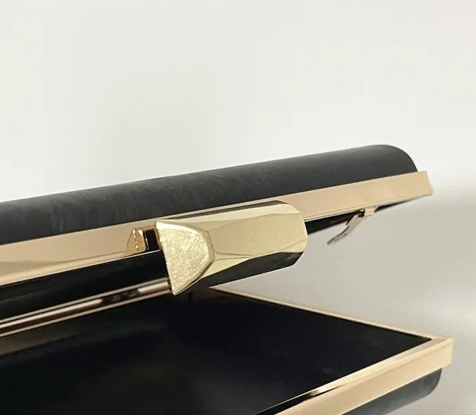 Light Gold Box Purse Frame Clutch Bag Glue-in Style 22cm x 12cm ( 8" x5")