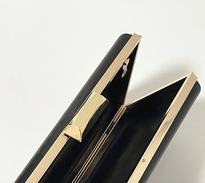 Light Gold Box Purse Frame Clutch Bag Glue-in Style 22cm x 12cm ( 8" x5")