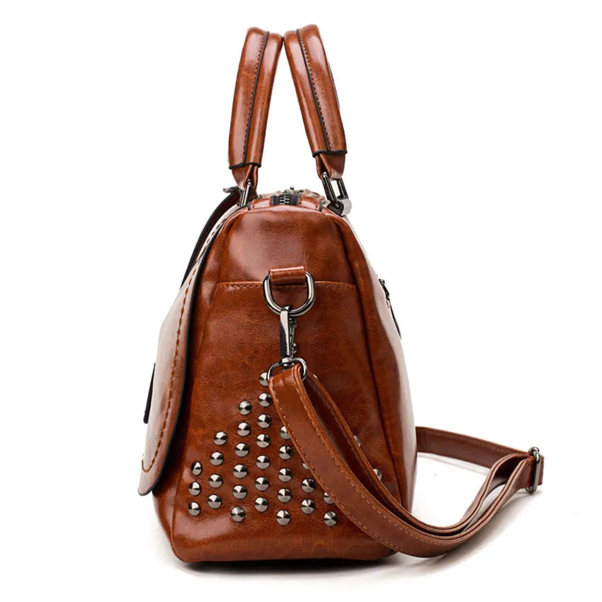 Luxury Oil Wax Leather Tote Bag and Handbag
