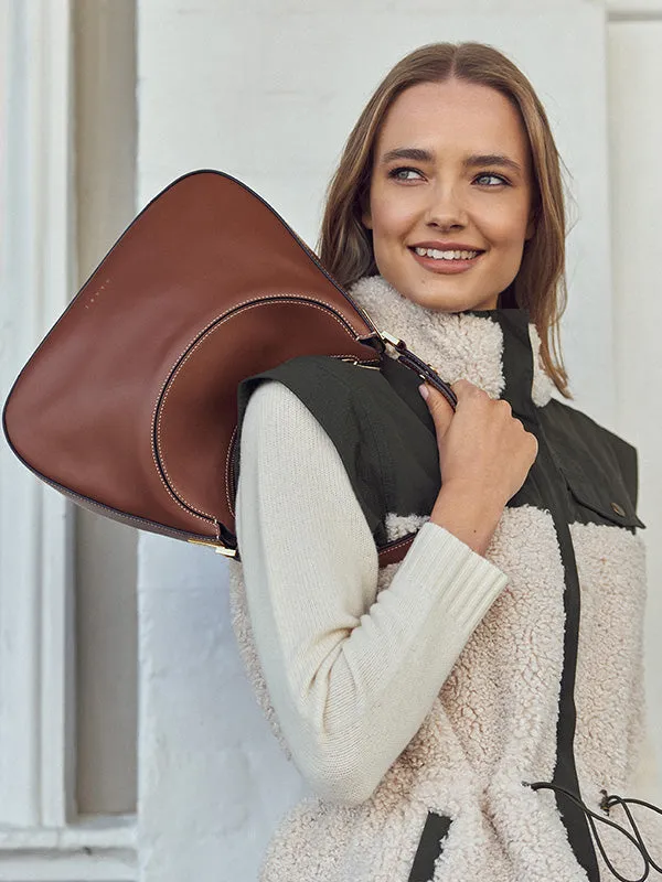 Milano Large Shoulder Bag in Brown