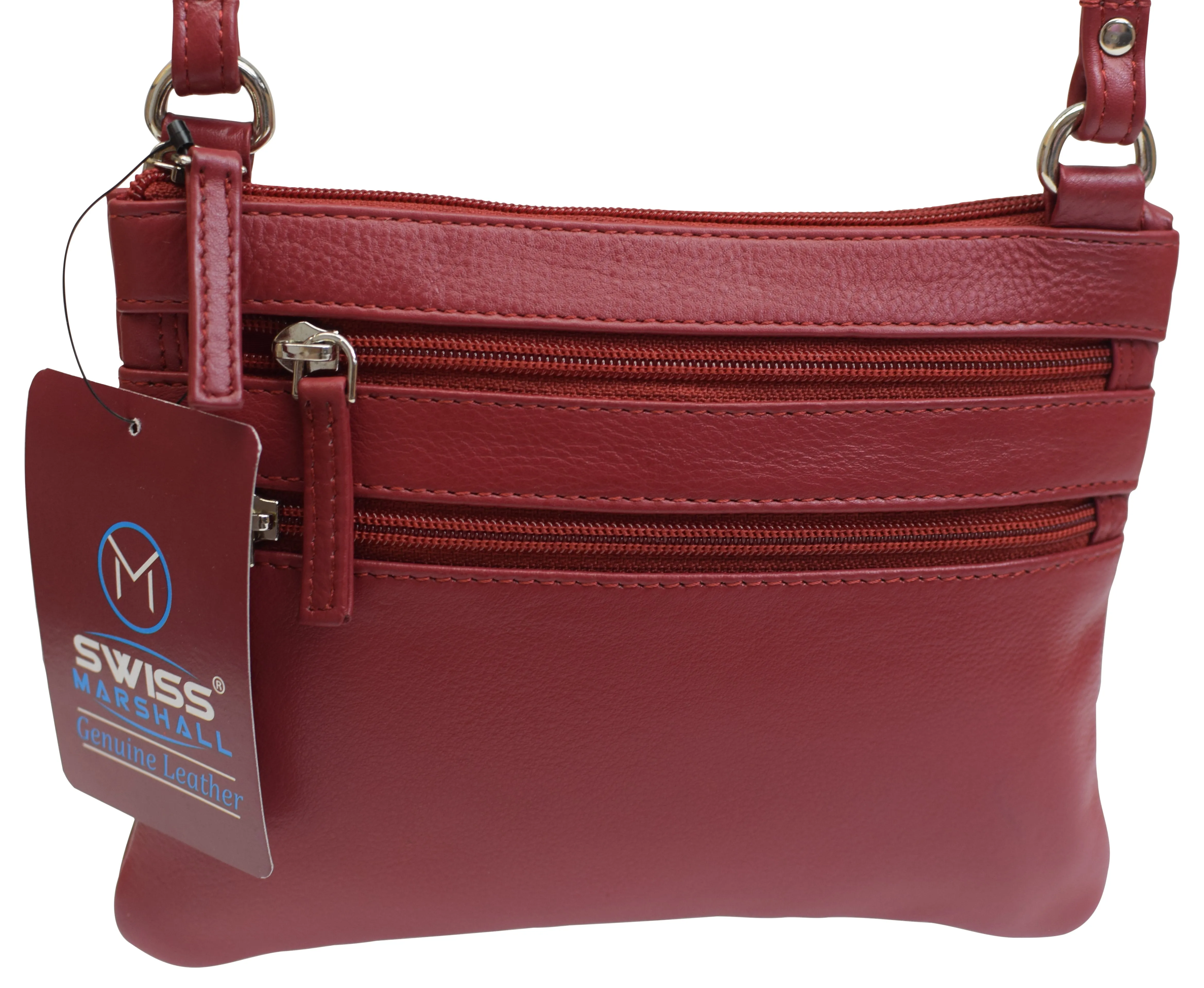 PURSE Cross Body Colors Solid Genuine Leather Handbag Womens Shoulder Strap Bag