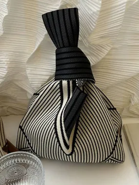 Striped Woven Handbag