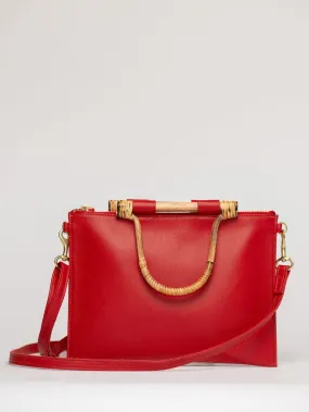 The Bamboo Clutch   Crossbody | Red