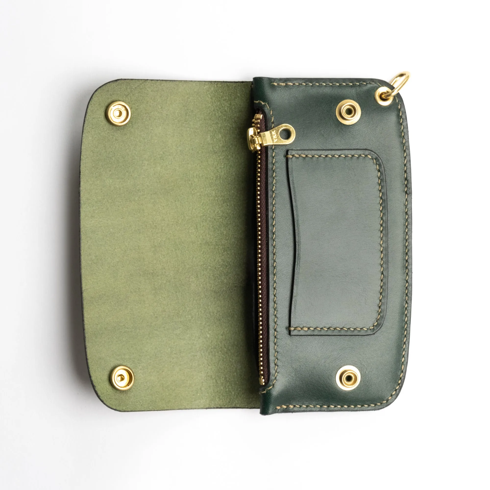 The Black Acre Phantom Wallet Green Bridle