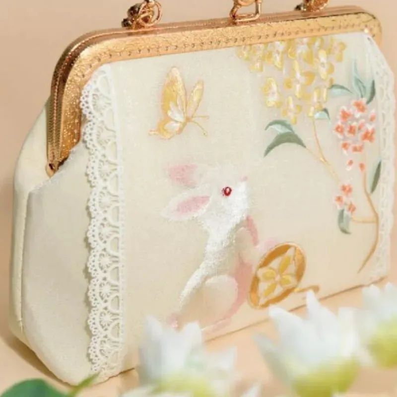Vintage Lace Clutch with Kiss Lock