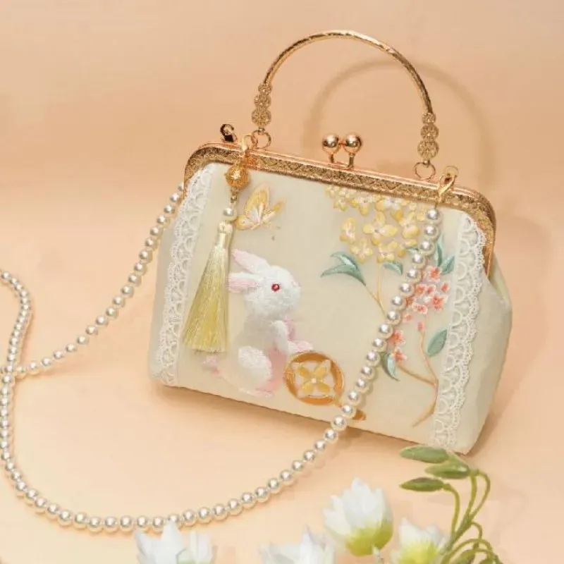 Vintage Lace Clutch with Kiss Lock