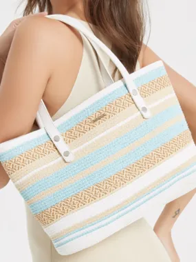 Vintage Multicolor Striped Tote Bag